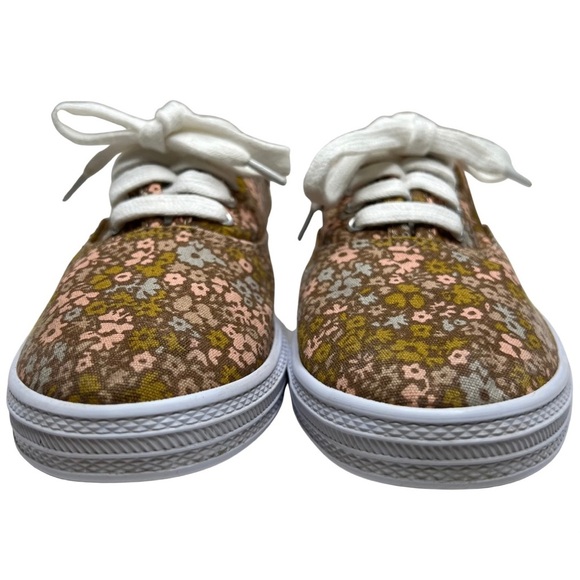 Universal Thread Sneakers Lace Up Canvas Floral Brown Pink 7 - Picture 5 of 16
